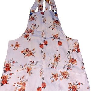 White floral print jumpsuit dress